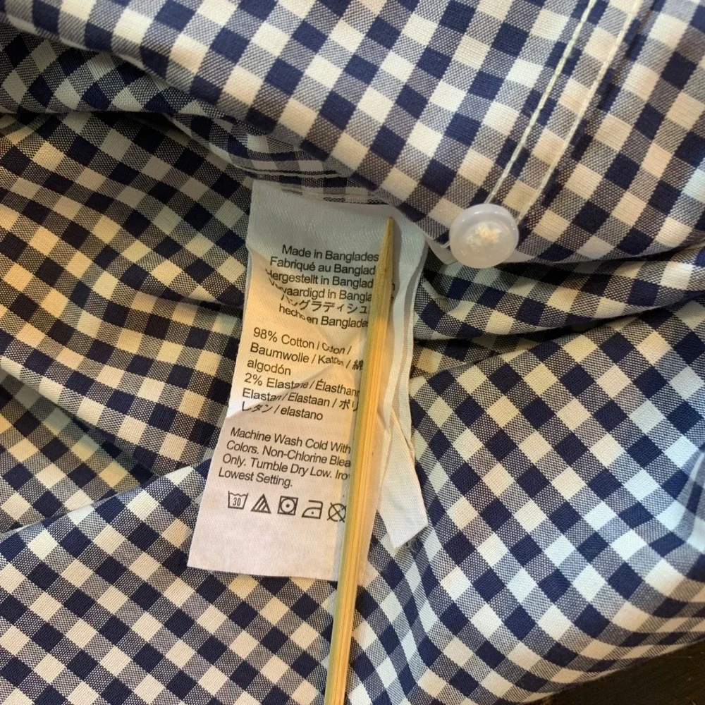 J. Crew Slim Fit Button Down Shirt Mens‎ Medium Gingham Check Long Sleeve Preppy